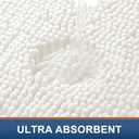 Smiry Luxury Chenille Toilet Rugs U-Shaped 24x20, Soft Absorbent Non-Slip Contour Bathroom Rugs for Toilet, Machine Washable Contoured Bath Mats, Ivory