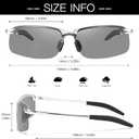 Myiaur Polarized Photochromic Z87 Sunglasses for Men, Day and Night Safety Sun Glasses UV 400 Protection (A3 Silver Frame Photochromic Grey Lens)