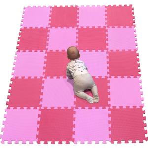 YIMINYUER 20 Tiles (30cm30cm1cm Each Tile) Baby Soft Puzzle Play Mats, Kids Thick EVA Foam Floor, Toddlers & Children's Soft Interlocking Mat R03R09G301020 (142114CM, Pink Red)