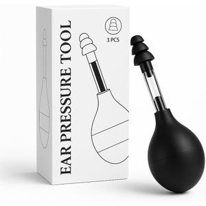 Ear Pressure Relief Suction Device, Migraine and Airplane Ear Relief Products, Inner Ear Pressure Balance Tool, Headache & Tension Reducer with 3 Sizes Earplugs