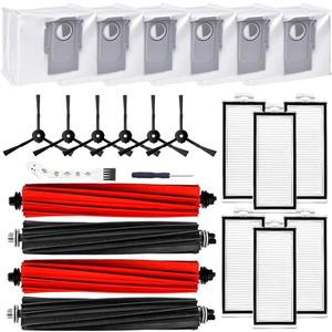 Q5 Max+ Accessories Compatible with Roborock Q8 Max/Q8 Max+, Q5 Pro/Q5 Pro+,Q5 Max+,Q5 DuoRoller+ Robot Vacuum,2 Main Brushes,6 Side Brushes,6 Filters,6 Bags,2 Tools