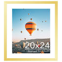 JCJMY 20x24 Picture Frame with 16x20 Mat, Display Photo 16x20 with Mat or 20 x 24 Without Mat, Wall Hanging Large 20 by 24 Poster Frame with Plexiglass, Gold