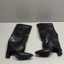 Modatope Knee High Boots Women Fold Over Knee High Boots Chunky High Heels Long Boots Zipper Pointed Toe Dress Tall Boots for Women (7, Black Pu)