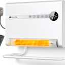 Wall Heater with ALCI Plug, Space Heater for Bedroom, 1500W PTC Fast Heating Electric Heaters for Indoor Use, 30 Oscillation, Adjustable Thermostat, 24H Timer, Desk or Wall Mounted Heater for Office