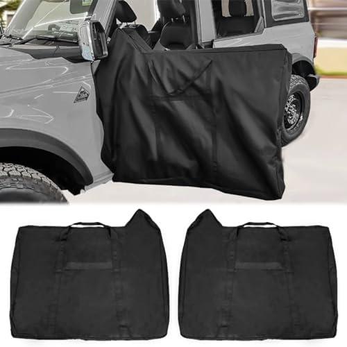 Bolaxin 2 x Front Door Storage Bags Fit for Ford Bronco Accessories 2024 2023 2022 2021(4 Door version),Portable Protector Bag for Doorless, Freedom, Adventurous Journeys