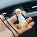 2Pcs Cool Swinging Duck Car Ornament  Cute Rearview Mirror Hanging Accessory, Dashboard Dcor, Duck Gift for Drivers and Car Lovers