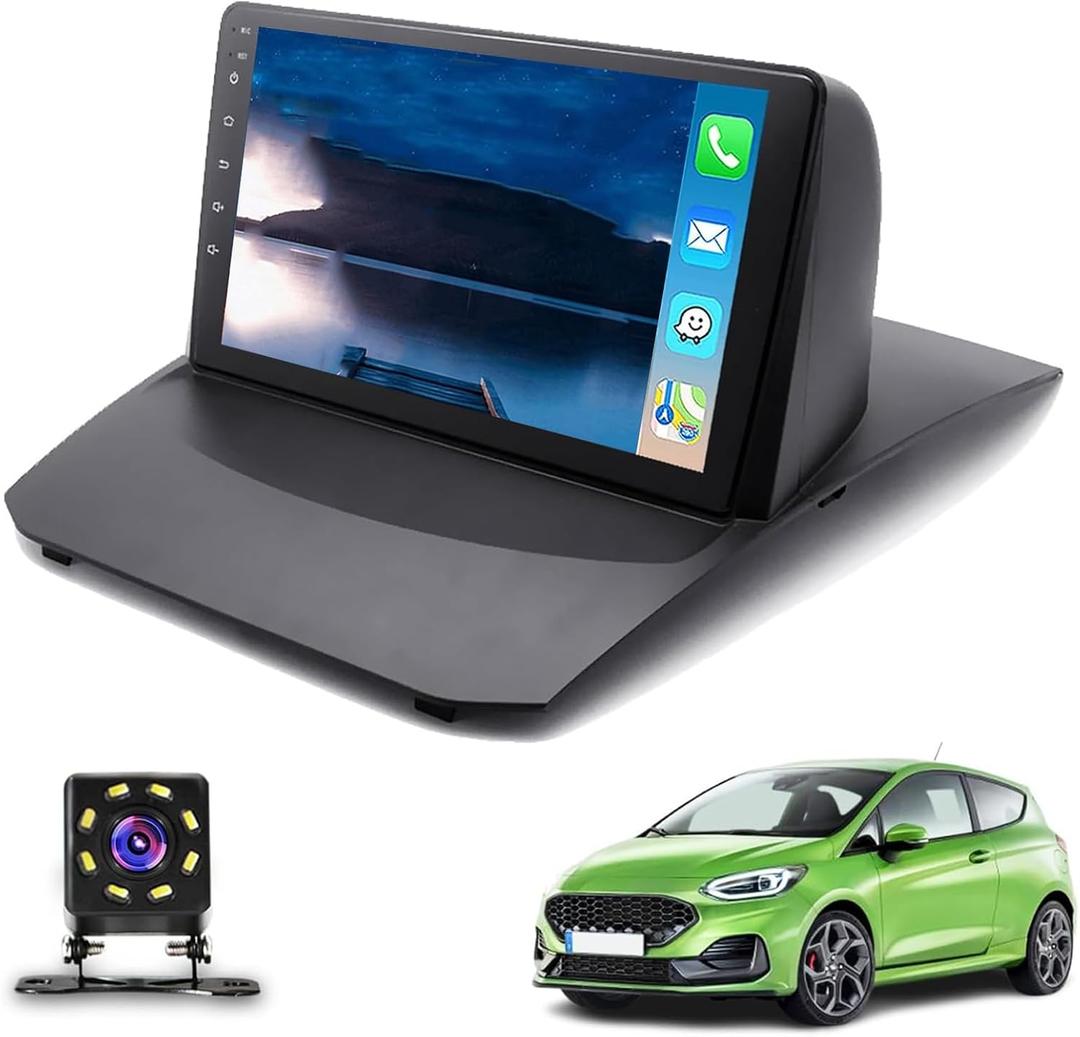 2G+64G Android Car Stereo for Ford Fiesta 2009-2014,Wireless Carplay Android Auto Car Radio, 9’’ Touch Screen Head Unit with GPS WiFi Bluetooth Mirror Link FM RDS AHD Backup Camera Mic