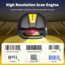 NetumScan Industrial Bluetooth QR Barcode Scanner, IP67 Waterproof & 7M Drop Proof, 2600mAh Wireless 1D 2D Bar Code Scanner with Charging Stand for Store, POS, Computer, iPhone, Android RD-1288(NS)