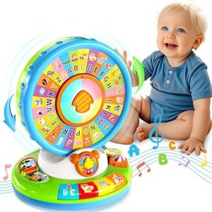 Learning Toy for Kids 1 2 3 Year Old Boys Girls, Spin and Sing Alphabet Zoo with Sounds, Interactive Educational Toys for Toddler 2-3, First Christmas 1st Birthday Gifts Toy
