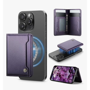 Vinich for MagSafe Wallet Magnetic RFID Blocking Card Holder Compatible with MagSafe Phones and Cases, Strong Magnet Minimalist Phone Wallet for iPhone 17/16/15/14/13/12/ Pro/Max/Plus, Purple