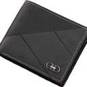 Slim Wallet for Men with Money Clip, Minimalist Wallet with Zipper, Bifold Mens Wallets with Credit Card Holder, PU Leather Men's Wallet with Coin Purse, Carteras Para Hombres (Black d)