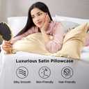 Bedsure Standarrd Size Satin Pillowcase Set of 2 - Champagne Gold Silky Pillow Cases for Hair and Skin with Envelope Closure, Similar to Silk Pillow Cases, Gifts for Women Men,  22.5*23 2 PCS