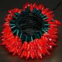 WBao C6 100 LED 33ft Battery Operated Christmas String Lights with 8 Modes, Timer, Waterproof Design for Indoor Outdoor Christmas Trees, Fence, Stairs Xmas Decorations, Red