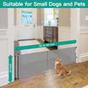 20 Inches Tall Retractable Short Dog Gate to Step Over, Short Pet Gates for The House, Extends up to 55" Wide, Small Dog Gate Indoor Puppy Gate Mesh Doggie Gates Low Dog Gate (Gray)