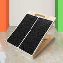 Adjustable Foot Incline Wooden Slant Board For Calf Stretching,440lb Capacity, Balance Velour Stretcher Ankle Stretch Knee Leg Boards Squats Wedge Exercise Pilates Fitness Portable Equipment (Black)