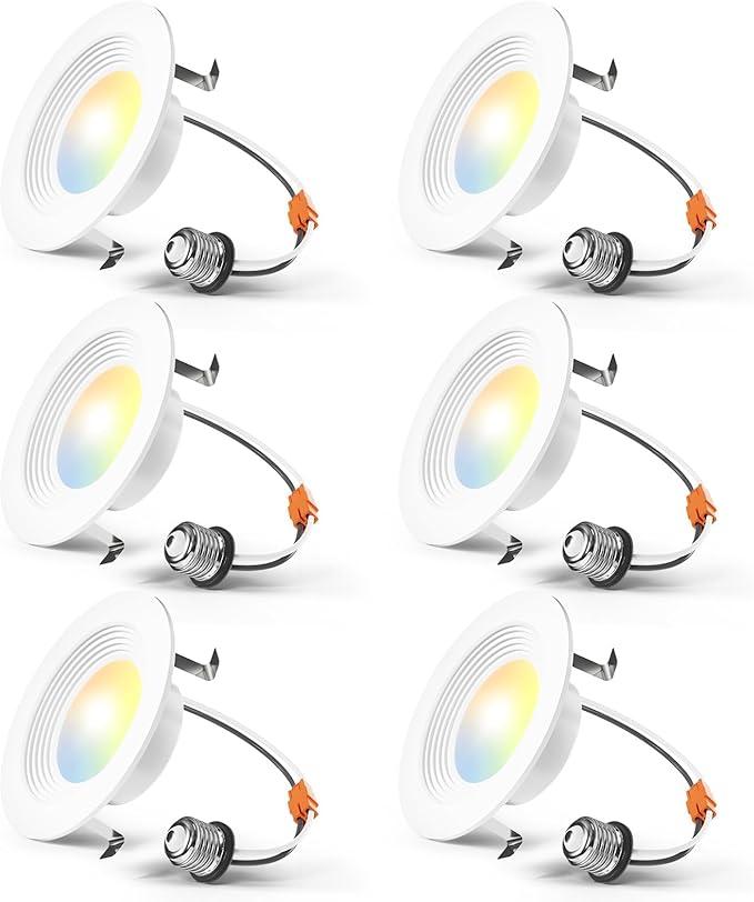 Amico White Integrated LED Recessed Ceiling Light Retrofit Trim