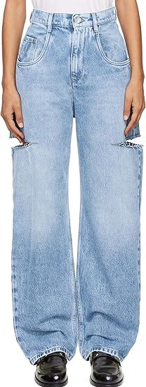 Cicy Bell Womens High Waisted Baggy Jeans Side Cut Out Wide Leg Stretchy Trendy Denim Pants with Pockets 80