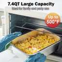 4 Inch Extra Deep Lasagna Baking Pan with Lid, 11x14 Inch 7.4QT Large Stainless Steel Nonstick Lasagna Baking Roasting Pans Casserole Dishes for Oven with Lids(M, 1 Pack)
