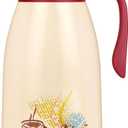 AceChef 40.5 Oz Thermal Coffee Carafe, Vacuum Insulated Glass Lined Coffee Thermal, 1.2Liter Tea Pot with Lid, Heat Retention for Coffee & Tea (Yellow)