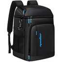 Capolo Cooler Backpack Insulated Leak Proof 45 Cans, Soft Camping Bacpack Cooler Thermal Bag Ice Chest, Portable Waterproof Travel Cooler Bag for Lunch Beach Picnic Shopping, Leather Black, Large