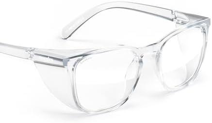 Stoggles Square Z87.1 Certified Polycarbonate Wide Fit Safety Glasses, Scratch & Shatter-Proof, Blue-Light & UV Blocking Lens, Top & Side Shields, Anti-Fog Dip Coated, Protective & Stylish Eyewear