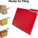 Dunwell Plastic Colored File Folders (12 Pack), 1/3 Tab Filing Folders for 8.5x11 Letter Size Documents, Assorted Colors, Acid-Free Poly, Includes Labels
