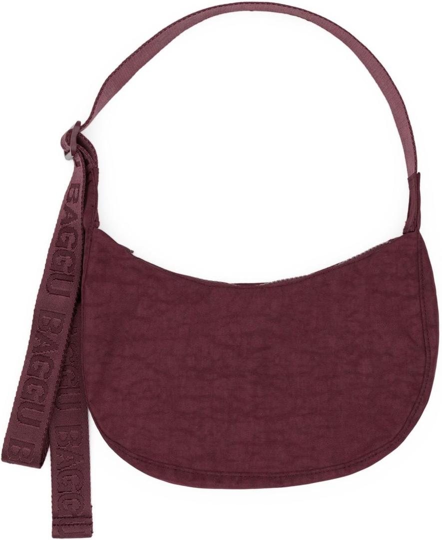 BAGGU Small Nylon Crescent Bag (Mahogany)