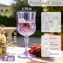 Plastic Wine Glasses, Plastic Goblets Vintage Style Cordial Unbreakable Drinking Glasses, Reusable Drinkware for Wedding Reception, Grand Event Party Supplies (12, Purple)