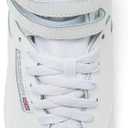 Reebok Women's Freestyle Hi High Top Sneakers for Women, Black or White Basketball and Tennis Shoes Womens Size 5-12, White/Silver, 8