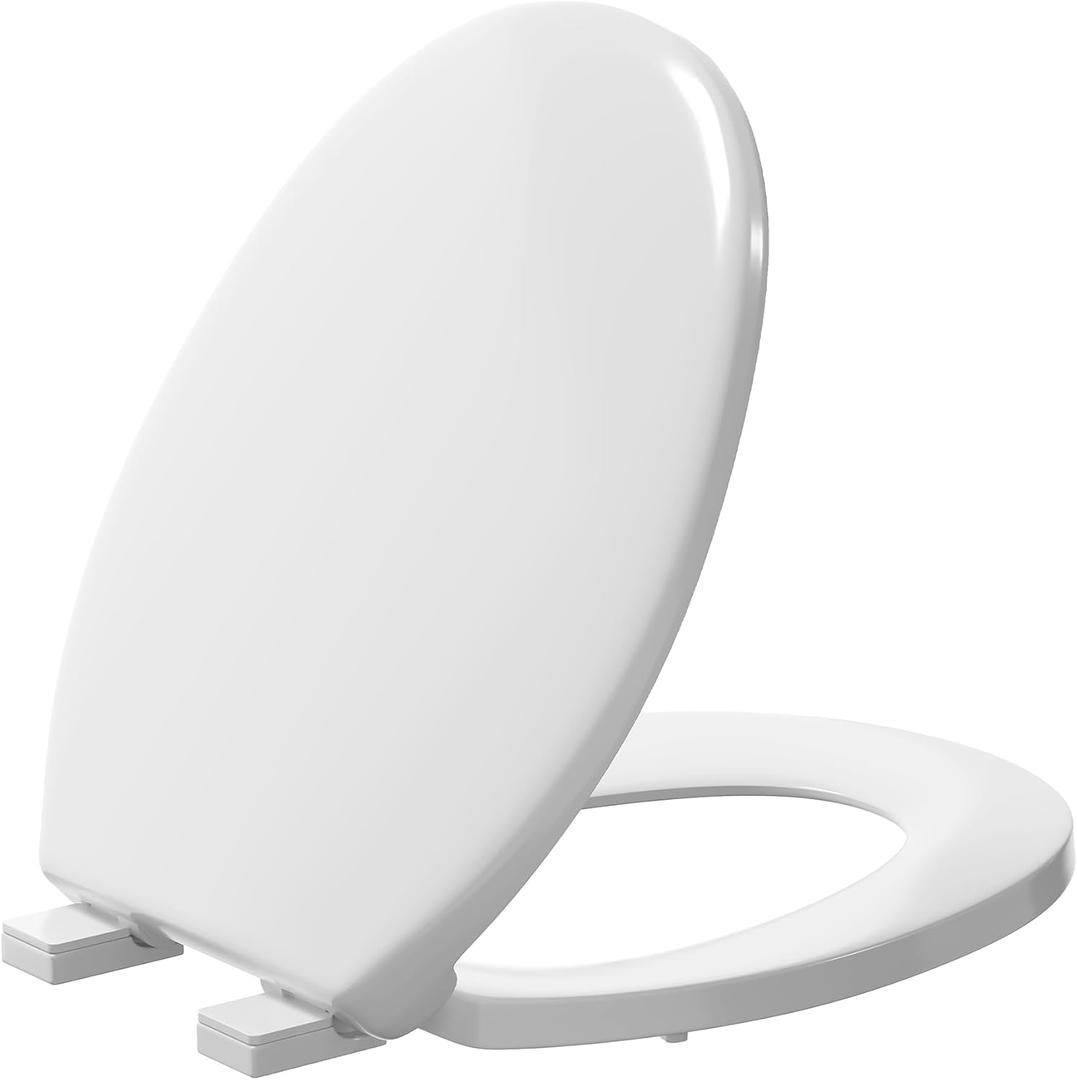 Toilet Seat, Round Toilet Seat with Slow Close Hinges, Two Sets of Parts, Never Loosen, Easy Installation and Cleaning, Durable PlasticFor Most Standard Round Toilet Seats, 16.5"L x 14"W Toilet Seat, Round Toilet Seat with Slow Close Hinges, Two Sets of Parts, Never Loosen, Easy Installation and Cleaning, Durable PlasticFor Most Standard Round Toilet Seats, 16.5"L x 14"W