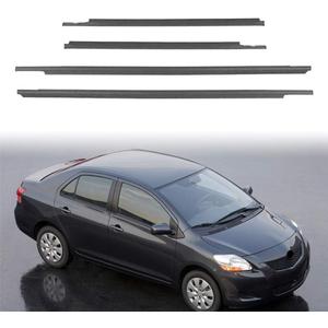 4 PCS Car Window Moulding Trim Weatherstrip Window Moulding Trim Seal Belt for Toyota Yaris Sedan 4-Door 2007 2008 2009 2010 2011 2012 2013 2014 2015 2016Black