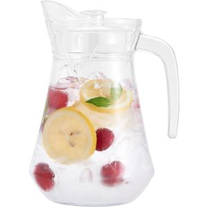YYZIIOQ-Glass Pitcher with Lid, Thickened Glass, Water Jug and Juice and Iced Tea Beverage Carafe (1400ml)