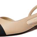Athlefit Slingback Flats for Women Square Pointed Toe Two Toned Flats Wedding Pumps for Women, Size 9