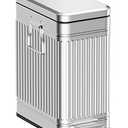 GibHerz Small Bathroom Trash Can with Lid Soft Close-10L/2.6 Gal Stainless Steel Garbage Can-Metal Recycling Bins with Pedal for Bedroom Office