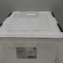 IRIS USA File Box WeatherPro File Organizer Plastic File Box for Letter/Legal File, Water Resistant Document Box, Durable Lid, Seal w/Secure Latching Buckles, Stackable, Nestable, Clear 32 Qt. 1 Pack