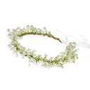 Girl Flower Crown Floral Crown Women Floral Headband Flower Headpiece Wedding Party Wreath Hair Accessories (000 White)