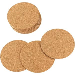 Tenalleys 10 Pack Round Cork Coasters, 4" Self-Adhesive Cork Mats, DIY Coasters & Craft Accessories, 24 Pack