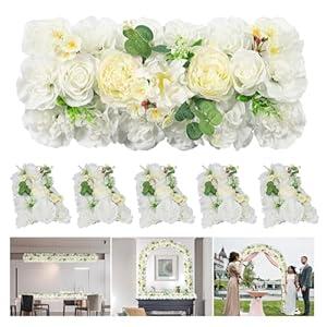 Artificial Flower Arch - 6 Pack Bright Pink Floral Swags for Wedding Décor, Elegant Faux Flowers Arrangement for Archways Party Backdrop, Home Wall Decoration and Table Centerpieces