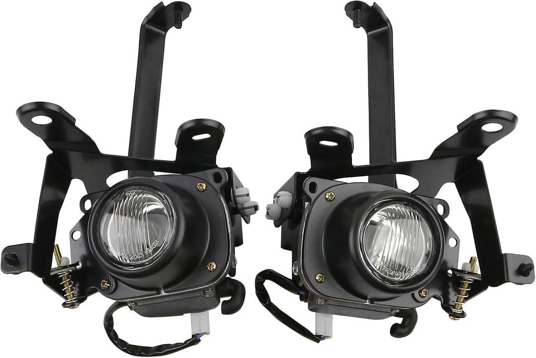 Pair Left & Right Clear Lens Fog Light w/Bulbs Compatible with Toyota 4Runner 1999 2000 2001 2002 Replace 81220-35030, 81210-35050, TO2592110TO2593110