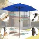 7.5FT Large Outdoor Patio Umbrella with Crank & Tilt - Durable Market Umbrella for Outdoor Patio with 6 Fiberglass Ribs for Poolside,Deck,Yard,Garden