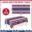 Fanfanwin 3pcs 4th of July USA Plastic Tablecloth for 250th Anniversary, 54x108 Disposable American Flag Tablecloths, Party Table Cloth for Independence Day, Veterans Day, Dinner, Party Supplies