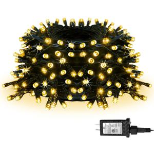 100 LED Christmas String Lights, 39FT Indoor Lights Plug-in with 8 Modes & Timer & Memory Function, Waterproof Christmas Lights Outdoor for Holiday Party Christmas Tree Decor (Warm White)
