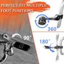 FOVPLUE 1.25" Highway Footpegs,Adjustable Long Angled Highway Pegs w/Mounts for Harley Touring Street Glide Electra Glide Road King Softail CVO Dyna Trike VRSC Sportster w/1-1/4" Engine Guard,Chrome#1