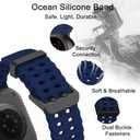 9 x Ocean Silicone Sport Band - Compatible With Apple Watch Ultra 2/Ultra 49mm 45mm 44mm for Men Women, Breathable Soft Waterproof Strap for iWatch Series 10 46mm SE/9/8/7/6/5