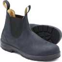 Men'S Waterproof Block Heel Chelsea Boots Retro Non-Slip Pull-On Work Hiking Boots (8.5, Grey)