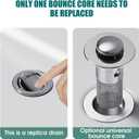 3 x Bathroom Sink Drain Stopper for US Universal Replacement,Pop Up Drain for Bathroom Sink with Stainless Steel Filter Basket Hair Catcher, Sink Drain Strainer for 1.34-1.45 Inch