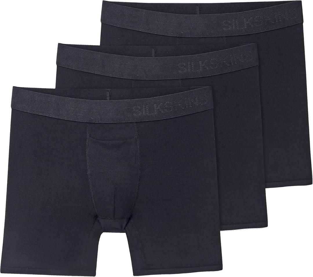 Terramar mens Silkskins Boxer Briefs (Black)