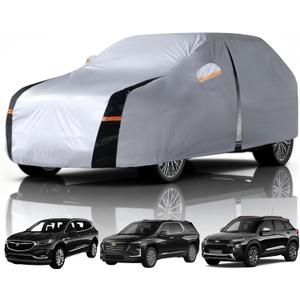 Large SUV Car Cover Waterproof All Weather, 10 Layers Outdoor Car Covers for SUV - Sun & Rain Protector Full Exterior Covers. Custom Fit Buick Enclave, Chevrolet Traverse, Tahoe, Trailblazer, etc
