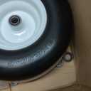 GICOOL 13x6.50-6 Flat Free Lawn Mower Tire and Wheel, Solid Smooth Zero Turn Mower Front Tire Assembly, with 3/4" & 5/8" Bearing, 4"-6.5" Centered Hub, Compatible with Lawnmower Garden Tractor, 2 Pack