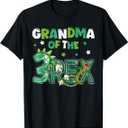 Grammy of the Three Rex Birthday Dinosaur Family Matching T-Shirt, Women L